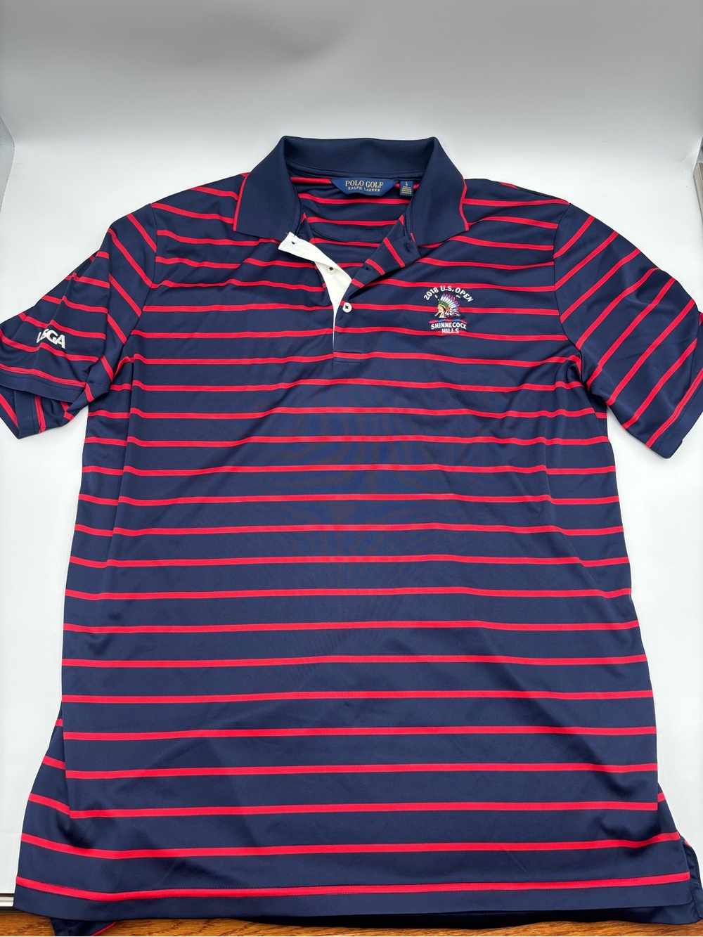 Polo Ralph Lauren Mens Golf Polo Navy 2018 US Open Shinnecock Hills LARGE